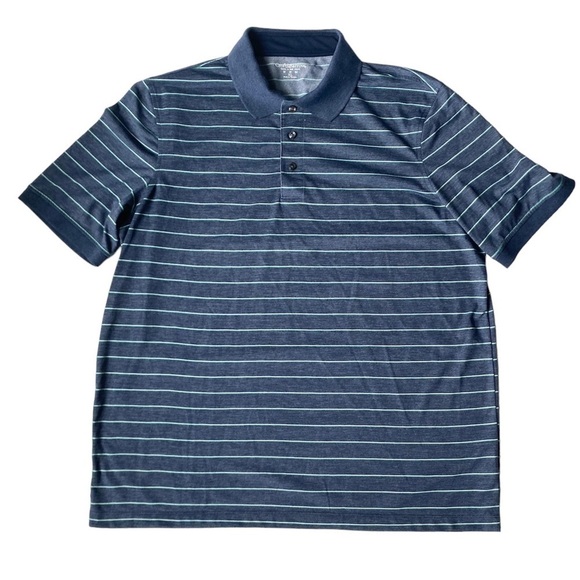 Croft & Barrow Blue Green Striped Lightweight Cool & Dry Polo Shirt Men’s Sz XL - Picture 1 of 7